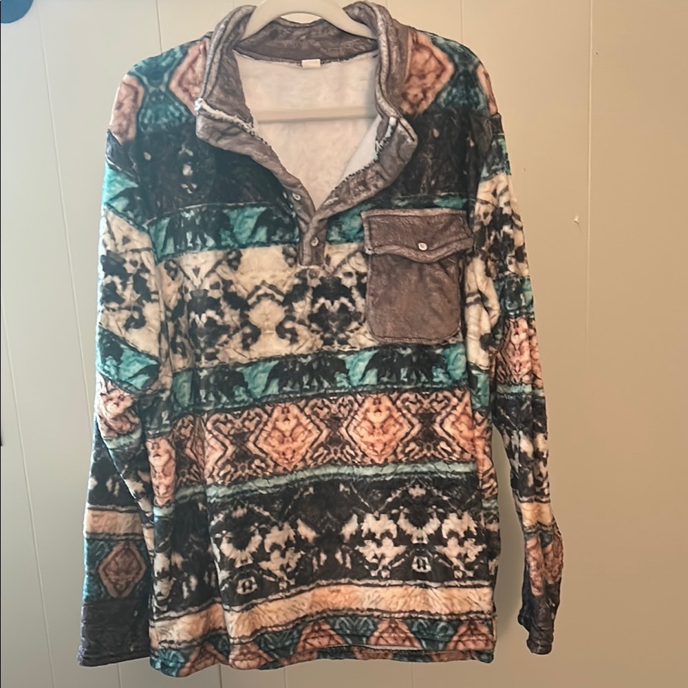 Cozy Multicolor Patterned Women's Sweater